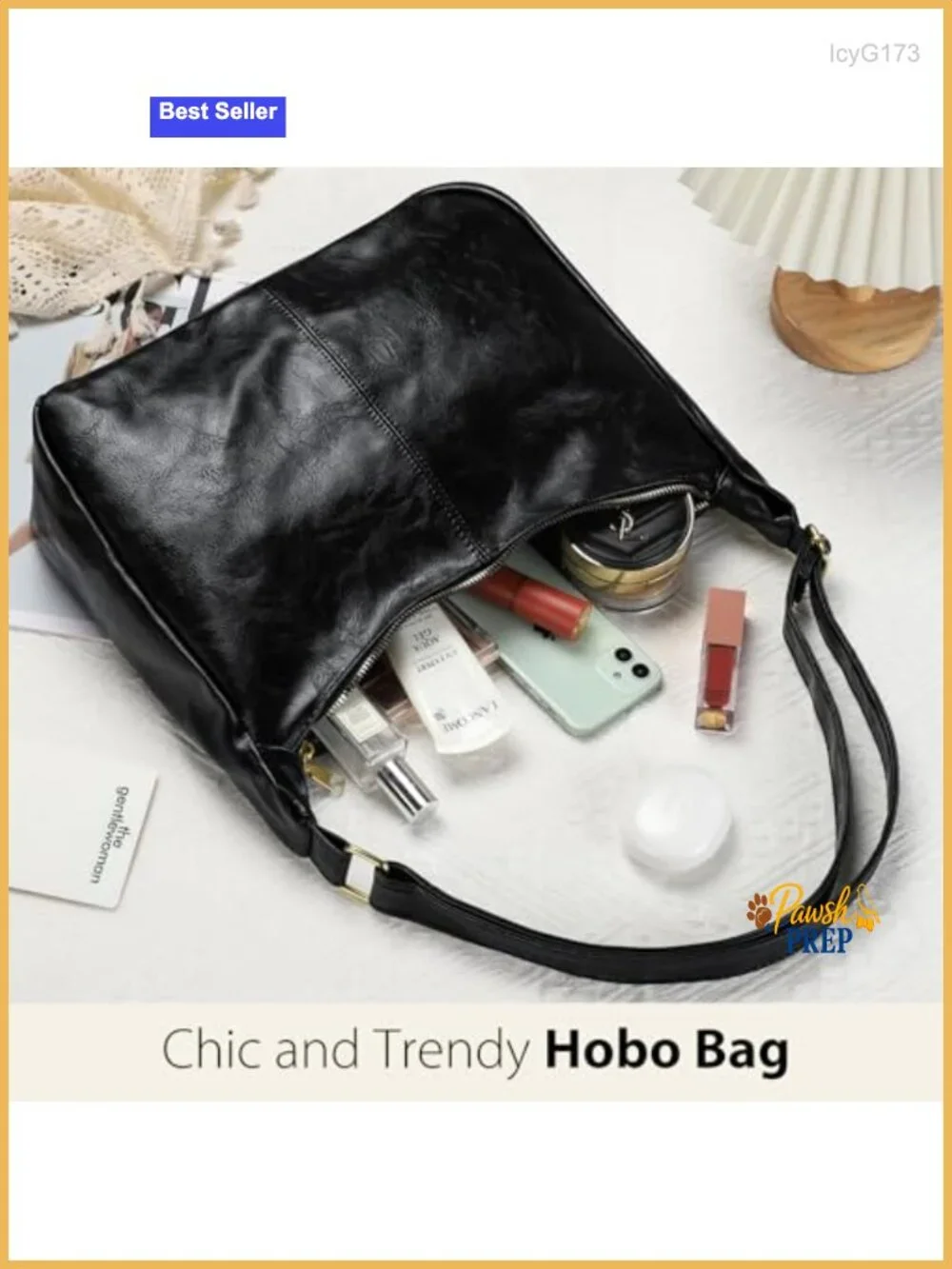 Slouchy Hobo Bag for Women Soft PU Leather Shoulder Handbag Adjustable Strap